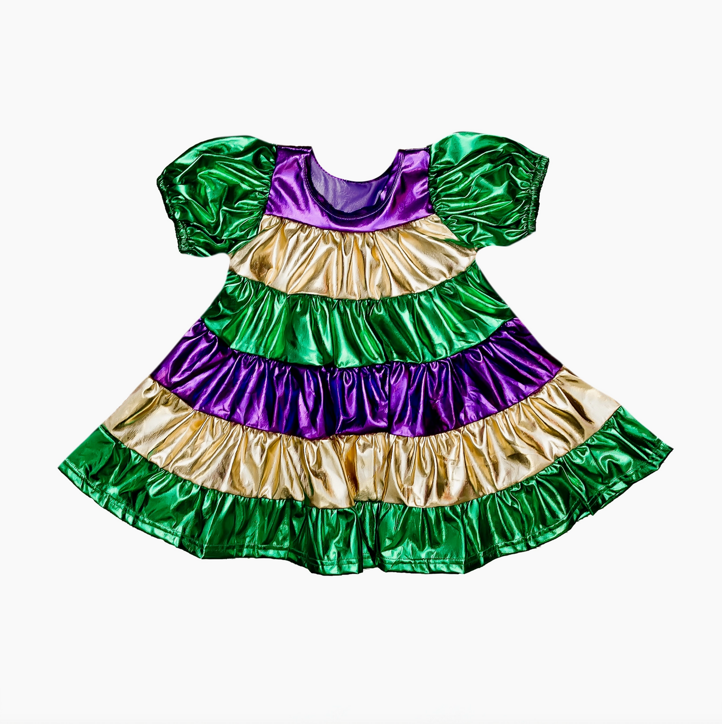 Mardi Gras Metallic Striped Dress