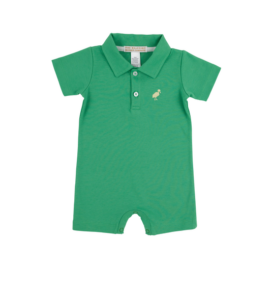 Sir Proper's Romper - Kiawah Kelly Green with Bellport Butter Yellow Stork