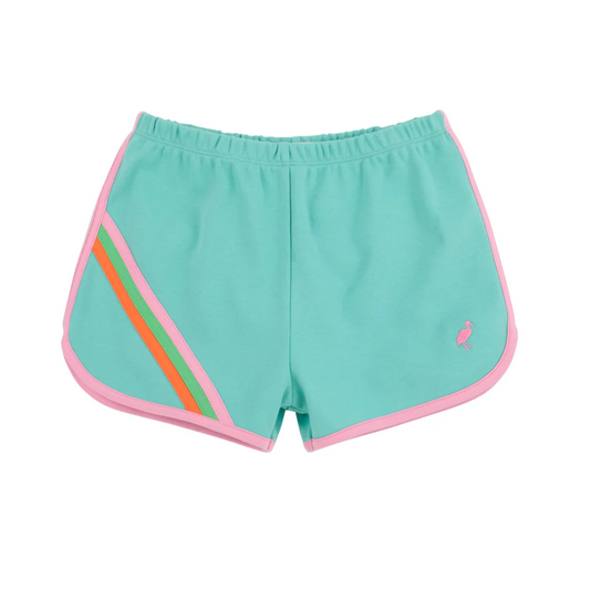 Cheryl Shorts - Turks Teal and Hamptons Hot Pink