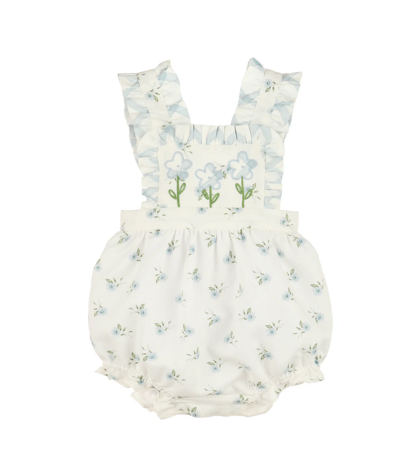 Sophie and Lucas WaterColor Flora Sunsuit - Blue