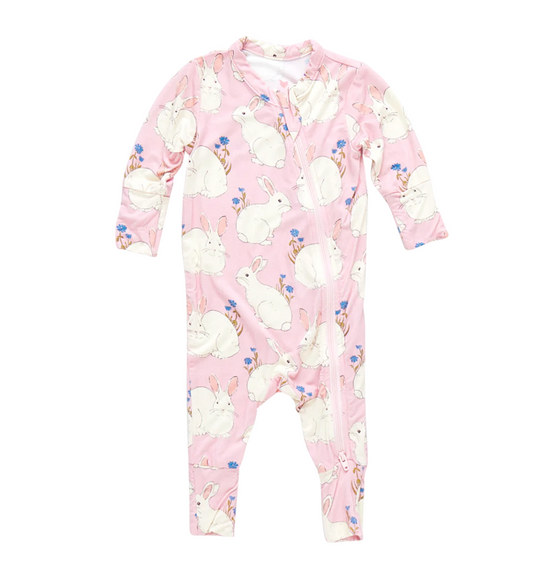 Baby Bamboo Romper - Pink Bunnies