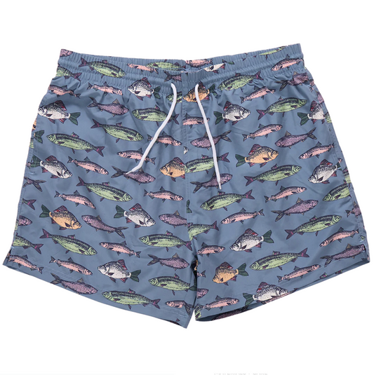 Mens Swim Trunk - Bluestone Multi Fishies