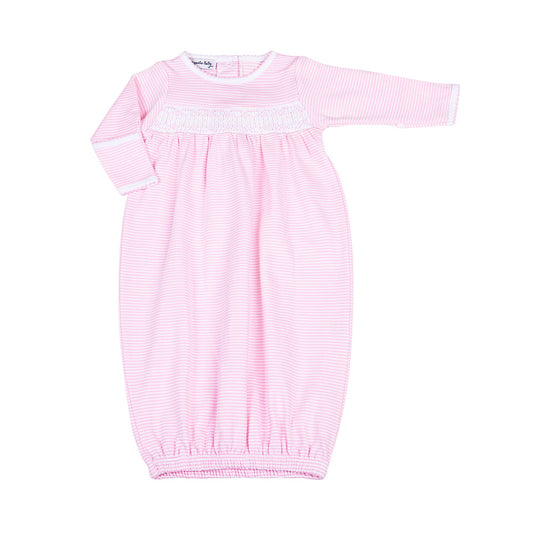 Mini Stripes Smocked Gown - Pink