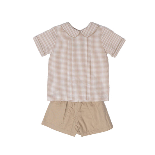 Sebastian Tan Check Kids Shorts Set