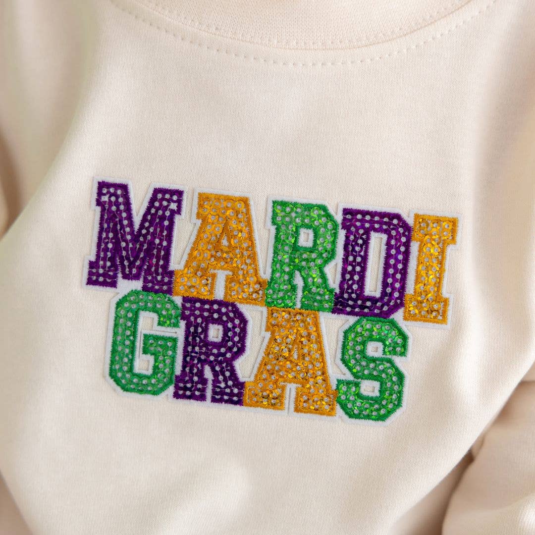 Mardi Gras Patch Long Sleeve Romper