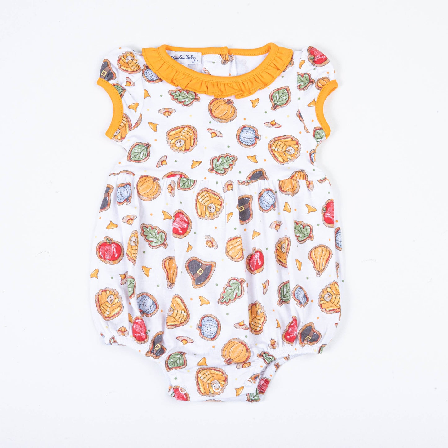 Gobble, Gobble Cookies Orange Printed S/S Girl Bubble