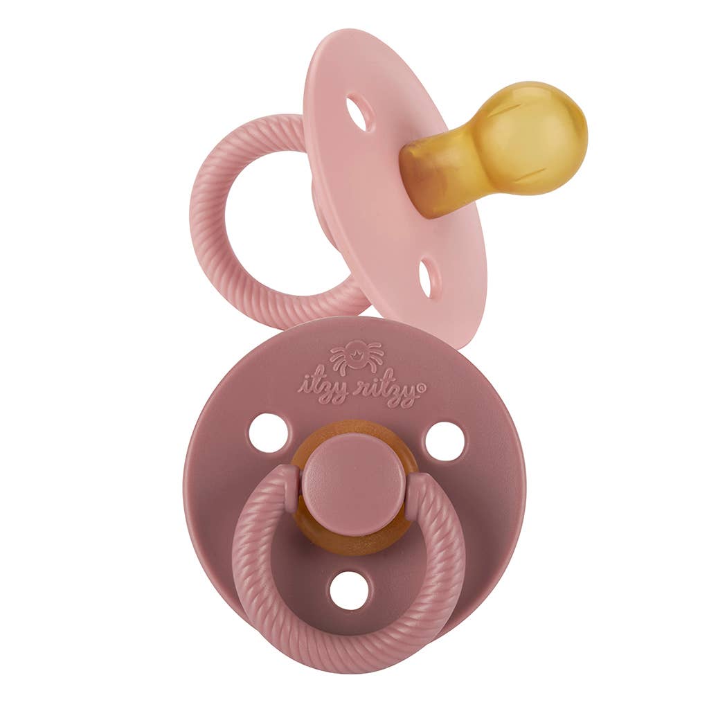 Itzy Soother™ Natural Rubber Paci Sets - Multiple Color Options
